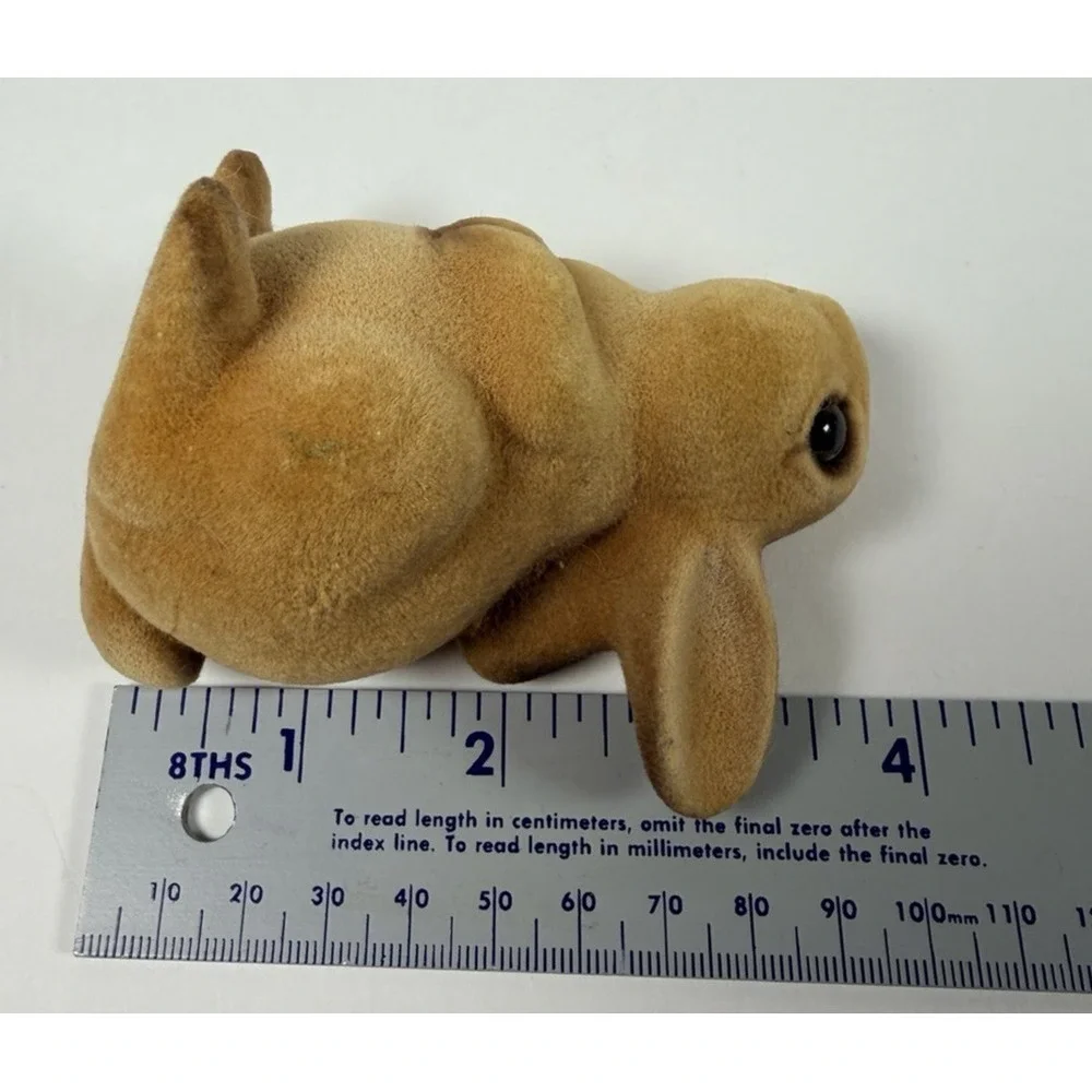 Josef Originals Felt Bunny Rabbit Flocked Figurine Vintage Easter
